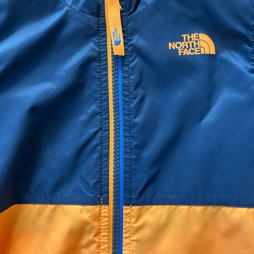 The North Face Dark Blue and Bright Orange Hooded Jacket - Picture 2 of 6